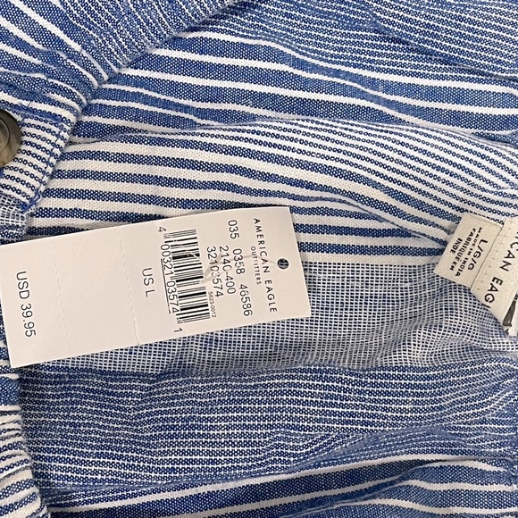 American Eagle NWT off the shoulder cotton blend size large top - Picture 3 of 4